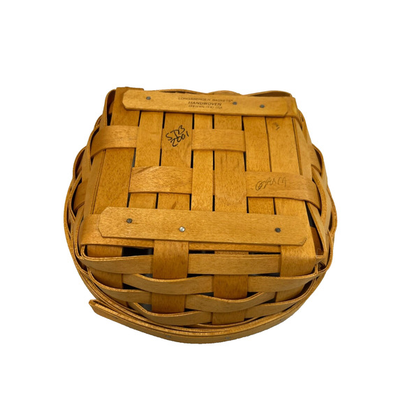 2001 Longaberger Small Catch All Basket #15083 w/Protector 7.25"RD x 2.25"H - Picture 4 of 4